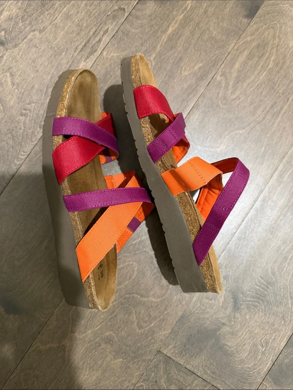 Naot Roxanna Slide Sandals Women 39 US 8 Cork Lightweight Comfort Shoes Sandals